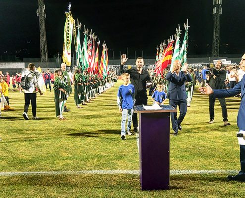 Il momento clou: arriva il testimonial Massimo Coda